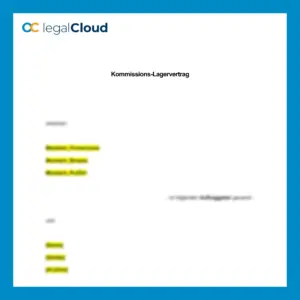 Kommissions-Lagervertrag - Vorlage für Warenlagerung mit Eigentumsvorbehalt - Vorschau