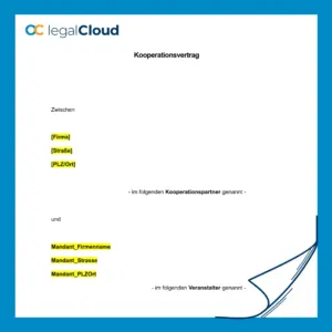 Kooperationsvertrag für Projekte und Veranstaltungen - rechtssichere Vorlage zur Durchführung - Vorschau