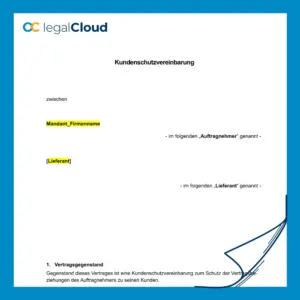 Kundenschutzvereinbarung Muster - Vertrag mit Konzern- und Kontaktverbot (111) - Vorschau