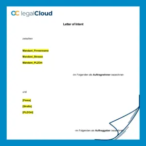 Letter of Intent LOI - Absichtserklärung für Geschäftspartner und Vertragsverhandlungen - Vorschau