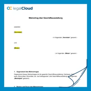 Mietvertrag über Geschäftsausstattung - rechtssichere Vorlage (154) - Vorschau