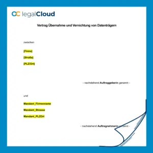 Mustervertrag Übernahme und Vernichtung von Datenträgern - DSGVO konform - Vorschau
