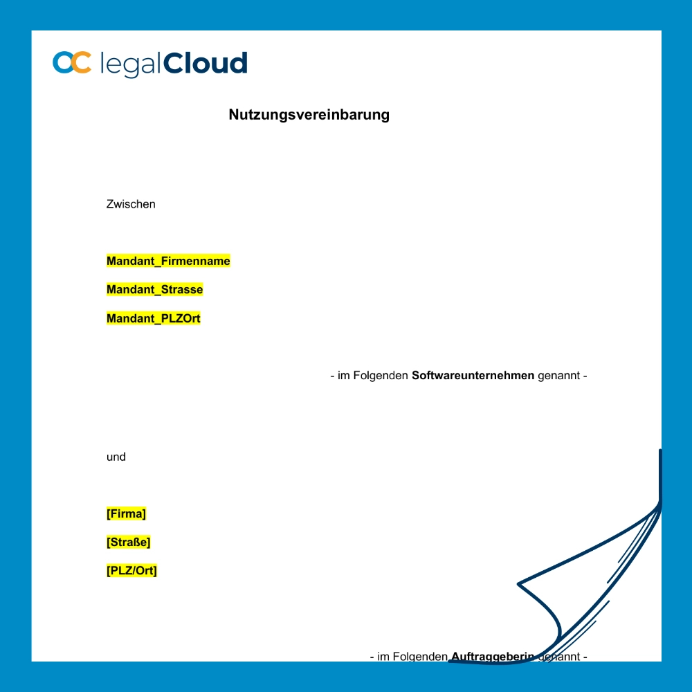 Nutzungsvereinbarung SAP-Software mit Lizenz- und Instandhaltungsrechten Muster - Vorschau