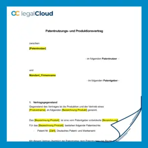 Patentnutzungs- und Produktionsvertrag - Muster für Lizenzvergabe und exklusive Herstellungsrechte - Vorschau