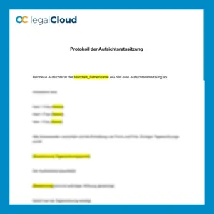 Protokoll Aufsichtsratssitzung - juristisch geprüfte Vorlage (142) - Vorschau