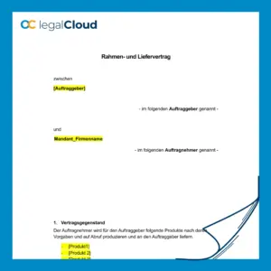 Rahmen- und Liefervertrag zur Abrufproduktion mit Qualitätssicherung und Lieferfristen - Vorschau