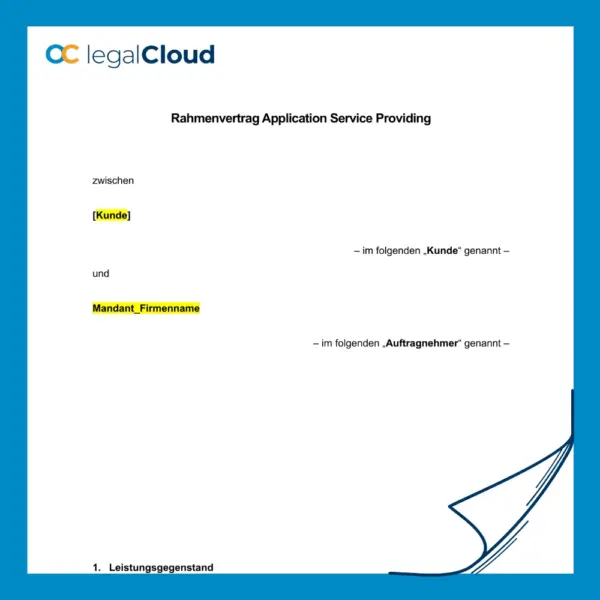 Rahmenvertrag Application Service Providing IT-Dienstleistungen (84) - Vorschau
