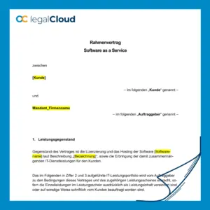 Rahmenvertrag Software as a Service (SaaS) - Mustervertrag für Lizenzierung, Hosting & IT-Dienstleistungen (59) - Vorschau