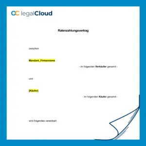 Ratenzahlungsvereinbarung - Mustervertrag für Kauf mit Teilzahlungena - Vorschau