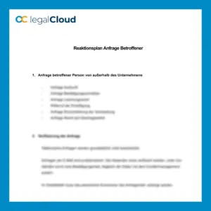 Reaktionsplan Anfrage Betroffener - DSGVO-konforme Bearbeitung von Auskunfts- und Löschanträgen (D64) - Vorschau