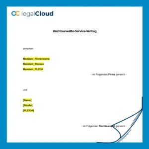 Rechtsanwälte-Service-Vertrag - Kooperationsvertrag für Kanzleibetrieb und Mandatsverteilung - Vorschau