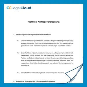 Richtlinie Auftragsverarbeitung - DSGVO-konforme Umsetzung im Unternehmen (D28) - Vorschau