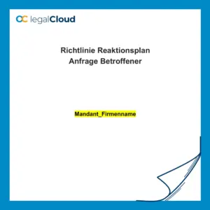 Richtlinie Reaktionsplan Anfrage Betroffener - DSGVO-konforme Bearbeitung (D24) - Vorschau