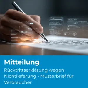 Rücktrittserklärung wegen Nichtlieferung - Musterbrief für Verbraucher - Produktbild