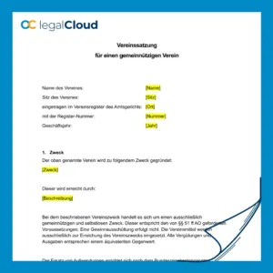 Satzung gemeinnütziger Verein - Muster nach BGB und AO - Vorschau