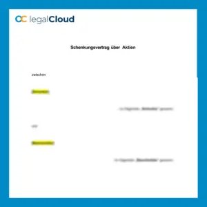 Schenkungsvertrag über Aktien - Vorlage zur Abtretung von Gesellschaftsanteilen (135) - Vorschau