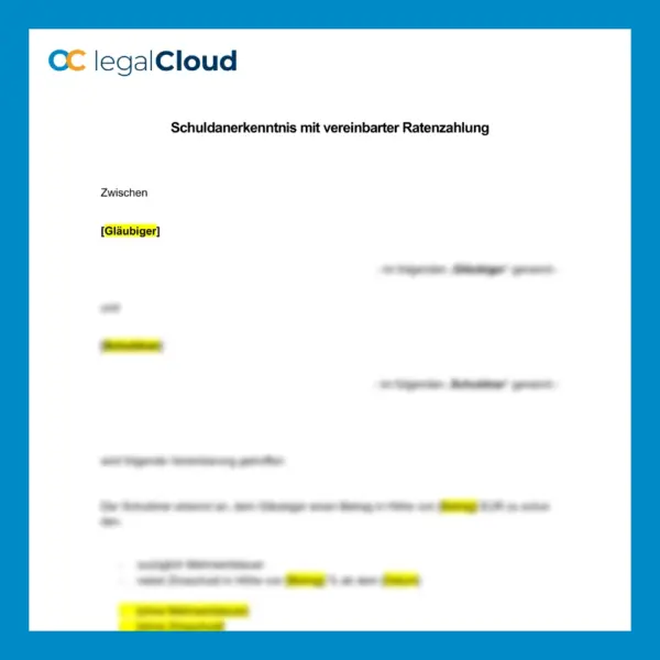 Schuldanerkenntnis mit Ratenzahlung nach § 367 BGB Muster Vorlage (138) - Vorschau