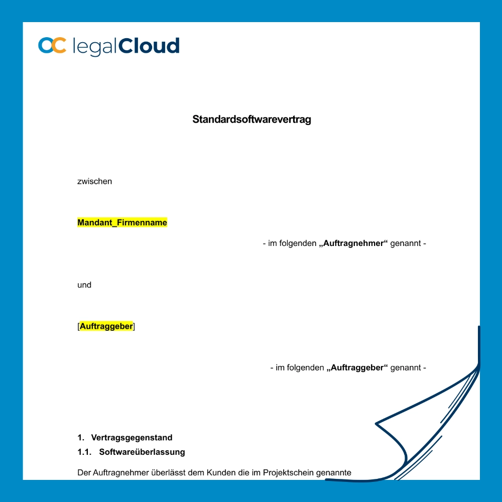 Standardsoftwarevertrag - rechtssichere Vorlage für Lizensierung, Customizing und Wartung (7) - Vorschau