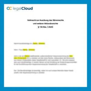 Stimmrechtsvollmacht Aktionär - Vorlage nach § 134 Abs. 3 AktG (119) - Vorschau