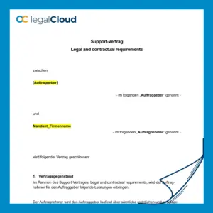 Support-Vertrag Legal and contractual requirements - Mustervertrag für IT-, Datenschutz- und Compliance-Beratung (102) - Vorschau