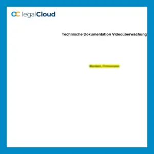 Technische Dokumentation Videoüberwachung - Muster für Datenschutz und Kameraeinsatz gemäß DSGVO (D30) - Vorschau