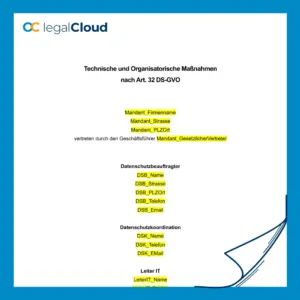 Technische und organisatorische Maßnahmen - Datenschutzkonzept nach DSGVO Art. 32 (D26) - Vorschau