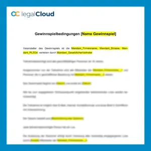 Teilnahmebedingungen Gewinnspiel - Vorlage für rechtssichere Aktionen (D90) - Vorschau