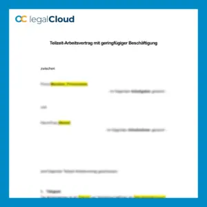 Teilzeitarbeitsvertrag - geringfügige Beschäftigung rechtssichere Vorlage - Vorschau