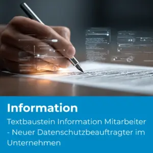 Textbaustein Information Mitarbeiter - Neuer Datenschutzbeauftragter im Unternehmen (D82) - Produktbild