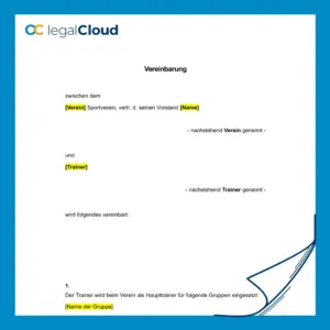 Trainervertrag Sportverein - Muster mit Urlaubsregelung, Aufgaben, Vergütung und Pflichten - Vorschau