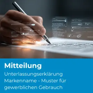 Unterlassungserklärung Markenname - Muster für gewerblichen Gebrauch - Produktbild