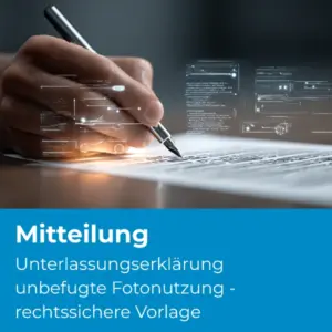Unterlassungserklärung unbefugte Fotonutzung - rechtssichere Vorlage - Produktbild