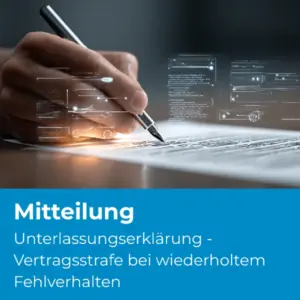 Unterlassungserklärung - Vertragsstrafe bei wiederholtem Fehlverhalten - Produktbild