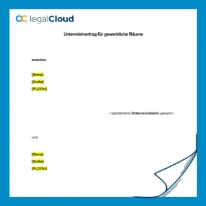 Untermietvertrag gewerbliche Räume - Muster für Büros und Ladenflächen nach BGB - Vorschau