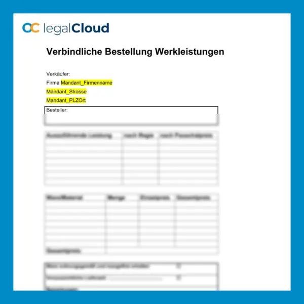 Verbindliche Bestellung für Werkleistungen für Handwerk, Bau & Dienstleistungen – Bild 2