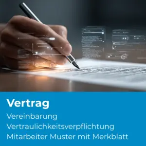 Vereinbarung Vertraulichkeitsverpflichtung Mitarbeiter Muster mit Merkblatt (D70) - Produktbild