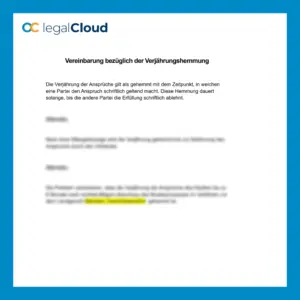 Vereinbarung zur Verjährungshemmung - rechtssichere Vorlage für Ansprüche und Mängelanzeigen - Vorschau