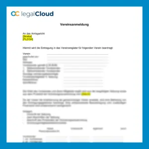 Vereinsanmeldung für gemeinnützigen Verein - Satzung und Anmeldung Vereinsregister - Vorschau