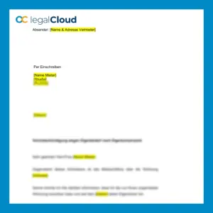 Vermieterkündigung Eigenbedarf nach Eigentumserwerb - Vorlage für neue Eigentümer nach § 573 BGB - Vorschau