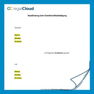 Verpfändung einer Gesellschaftsbeteiligung - rechtssichere Vertragsvorlage zur Pfandrechtsbestellung - Vorschau