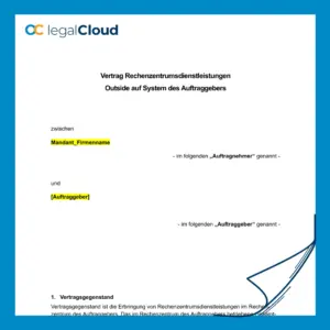 Vertrag Rechenzentrumsdienstleistungen - Muster für Onsite-Betrieb im Rechenzentrum des Auftraggebers (25) - Vorschau