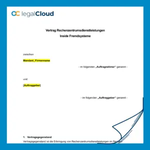 Vertrag Rechenzentrumsdienstleistungen - rechtssichere Vorlage für SAP-Hosting im Fremdsystem (21) - Vorschau