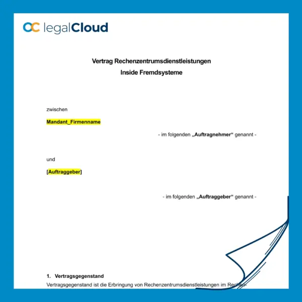 Vertrag Rechenzentrumsdienstleistungen - rechtssichere Vorlage für SAP-Hosting im Fremdsystem (21) - Vorschau