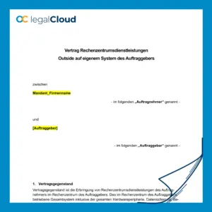 Vertrag Rechenzentrumsdienstleistungen - Vorlage für Managed Service Provider auf Kundensystemen Outside (23) - Vorschau