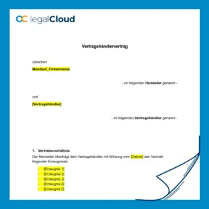 Vertragshändlervertrag Muster für Vertriebspartner und Hersteller mit Alleinvertriebsrecht - Vorschau