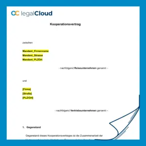 Vertriebs- und Kooperationsvertrag Reiseunternehmen Muster - Vorschau