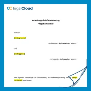 Verwaltungs-Full-Servicevertrag Pflegeheim Muster für Büroverwaltung (58) - Vorschau