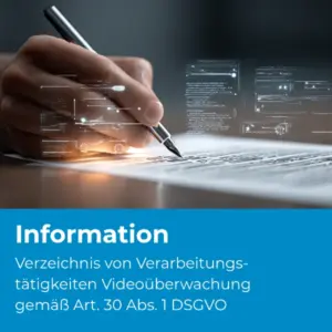 Verzeichnis von Verarbeitungstätigkeiten Videoüberwachung gemäß Art. 30 Abs. 1 DSGVO - Produktbild