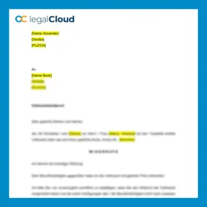 Vollmachtswiderruf Konto - Vorlage für den Widerruf einer Kontovollmacht bei der Bank - Vorschau