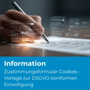 Zustimmungsformular Cookies - Vorlage zur DSGVO-konformen Einwilligung (D84) - Produktbild